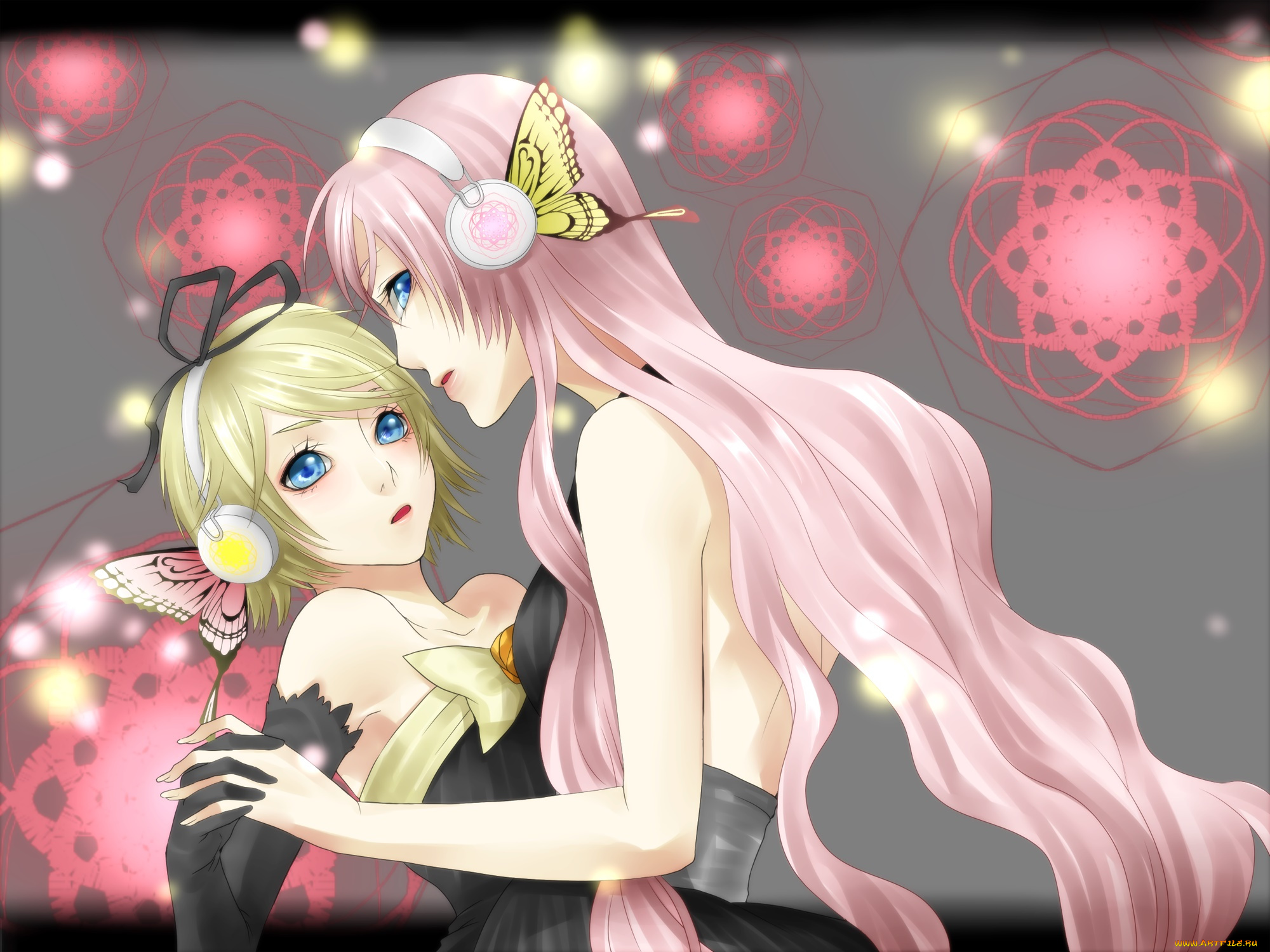 аниме, vocaloid, фон, взгляд, девушки