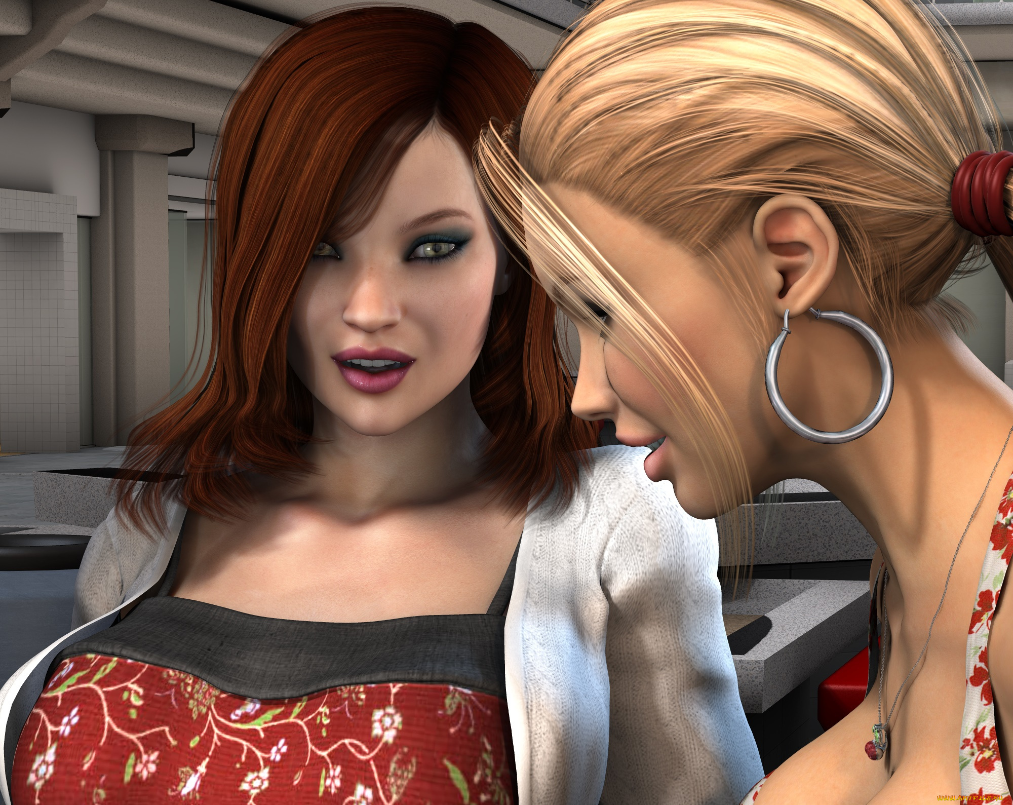 3д, графика, люди, , people, фон, взгляд, девушки