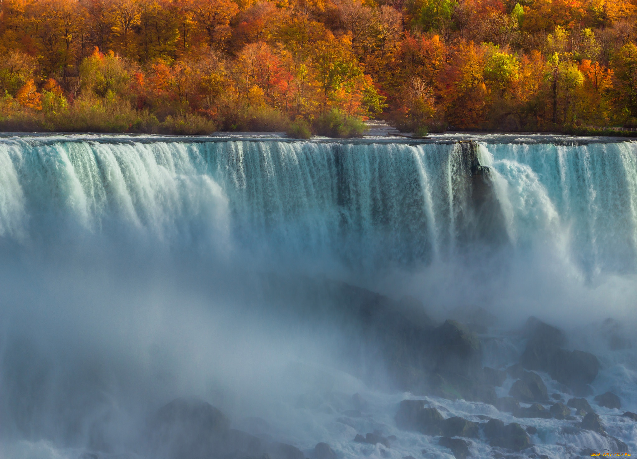 природа, водопады, поток, лес