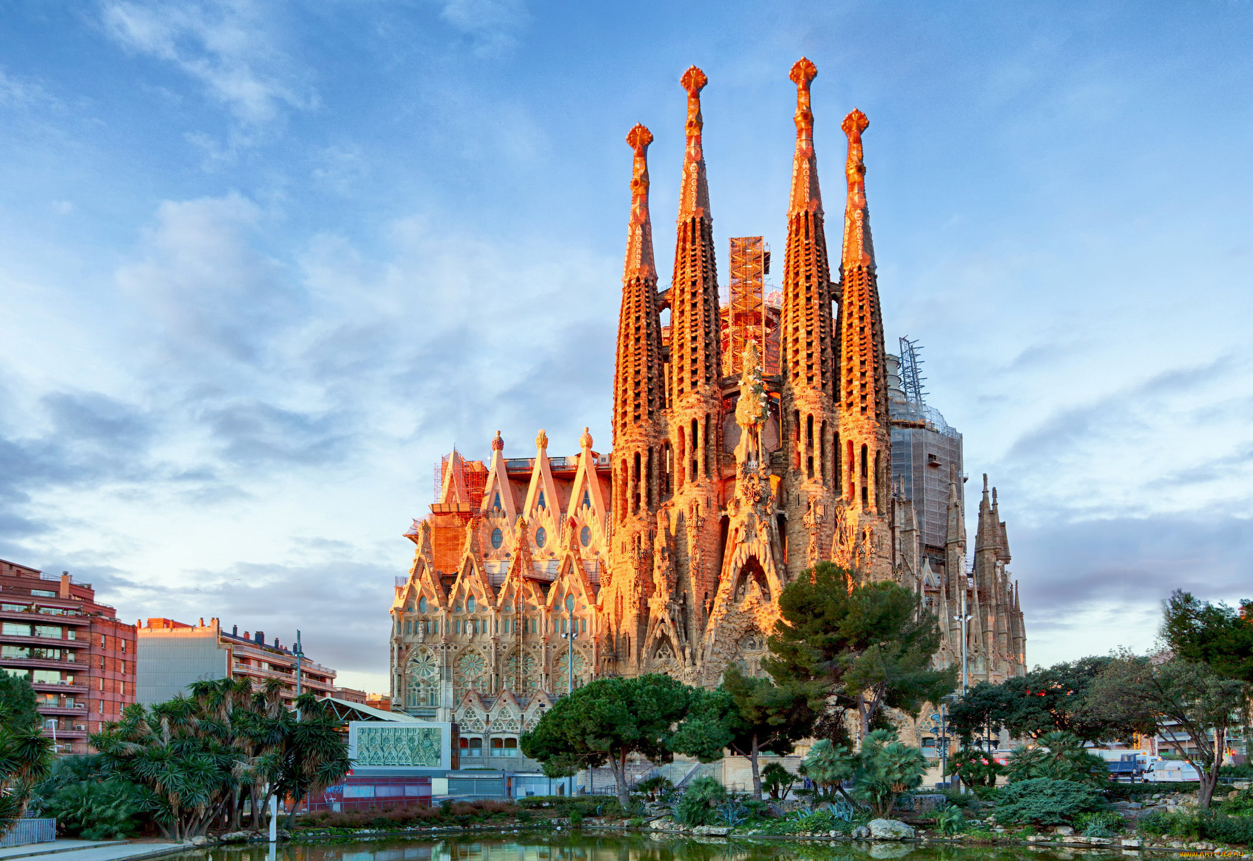 города, барселона, , испания, sagrada, familia