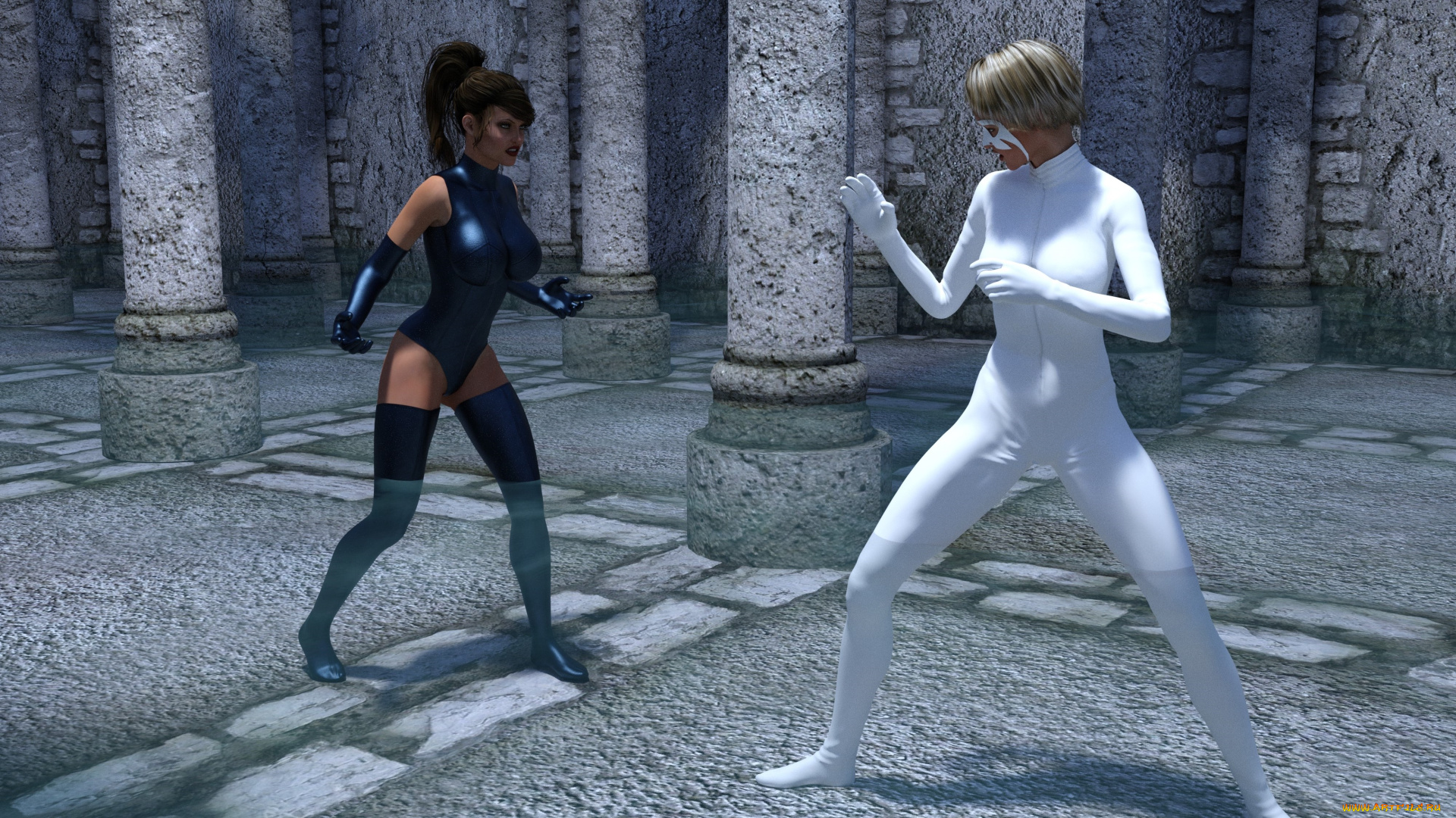 3д, графика, фантазия, , fantasy, девушки, взгляд, фон