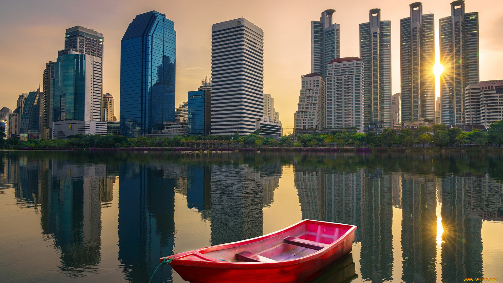 корабли, лодки, , шлюпки, утро, здания, лодка, город, река