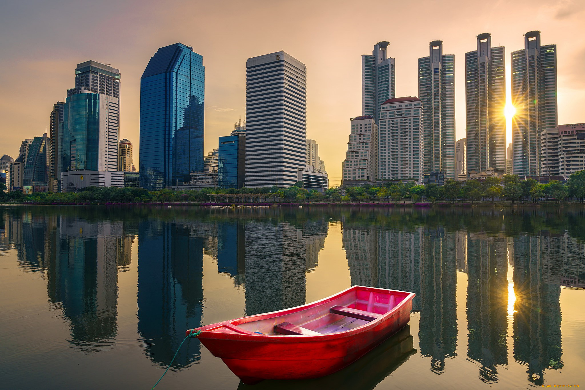 корабли, лодки, , шлюпки, утро, здания, лодка, город, река