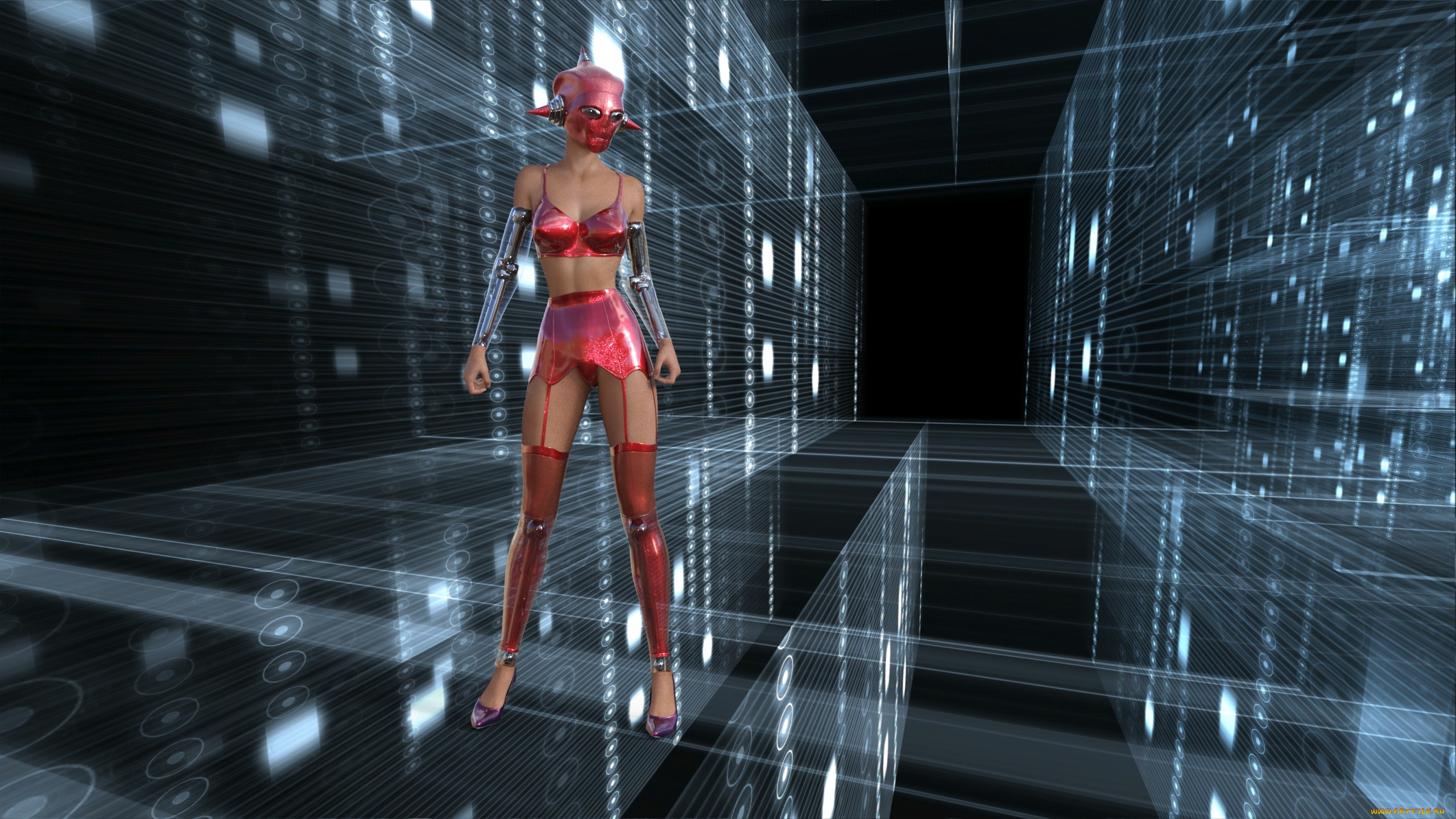 3д, графика, фантазия, , fantasy, девушка, взгляд, фон