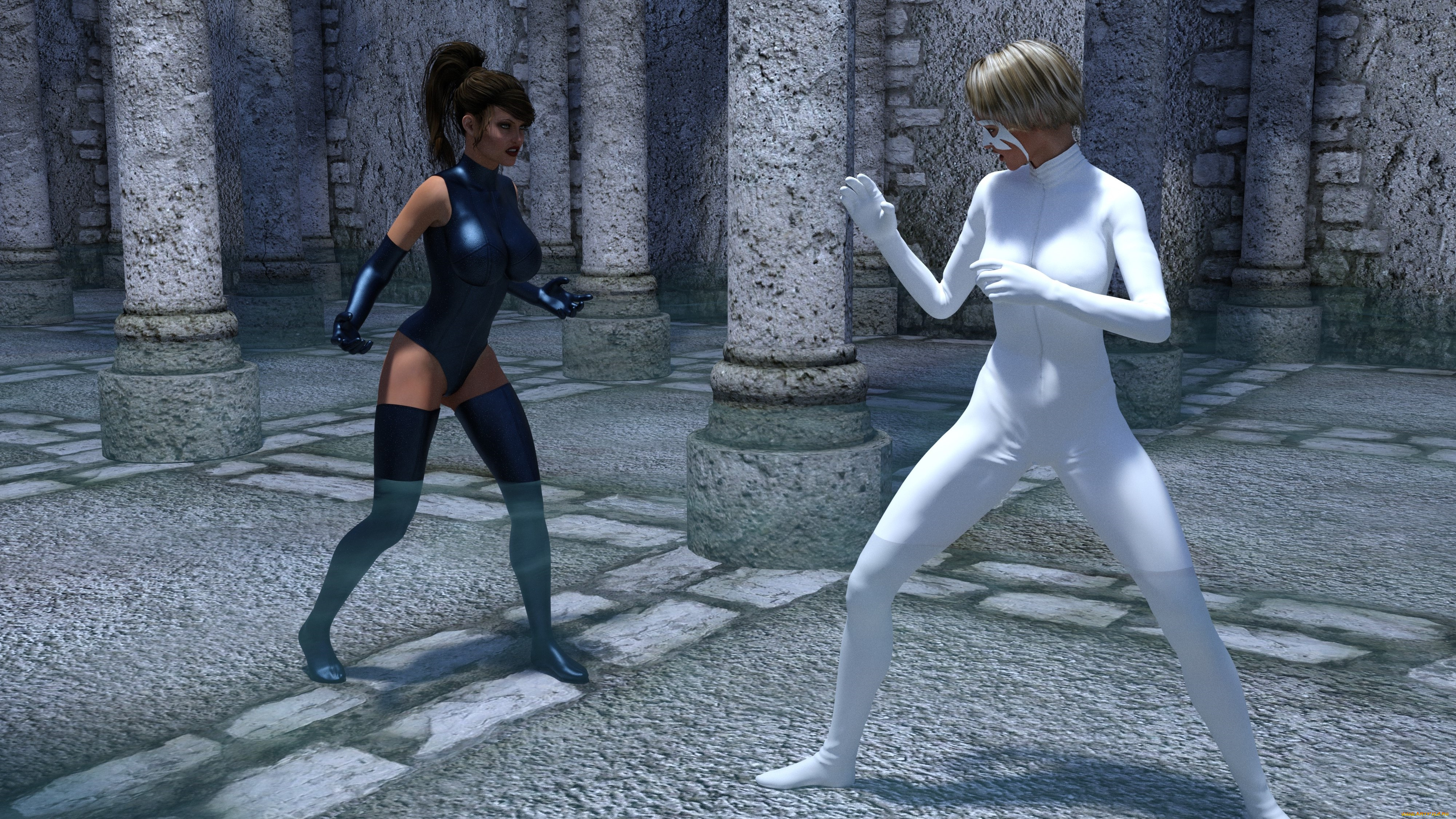 3д, графика, фантазия, , fantasy, девушки, взгляд, фон