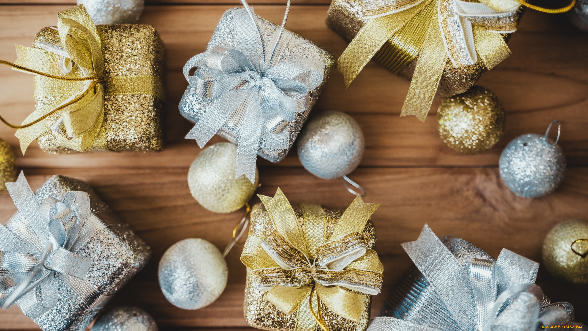 праздничные, подарки, и, коробочки, украшения, шары, новый, год, рождество, подарки, golden, christmas, balls, wood, blue, new, year, gift, decoration, merry