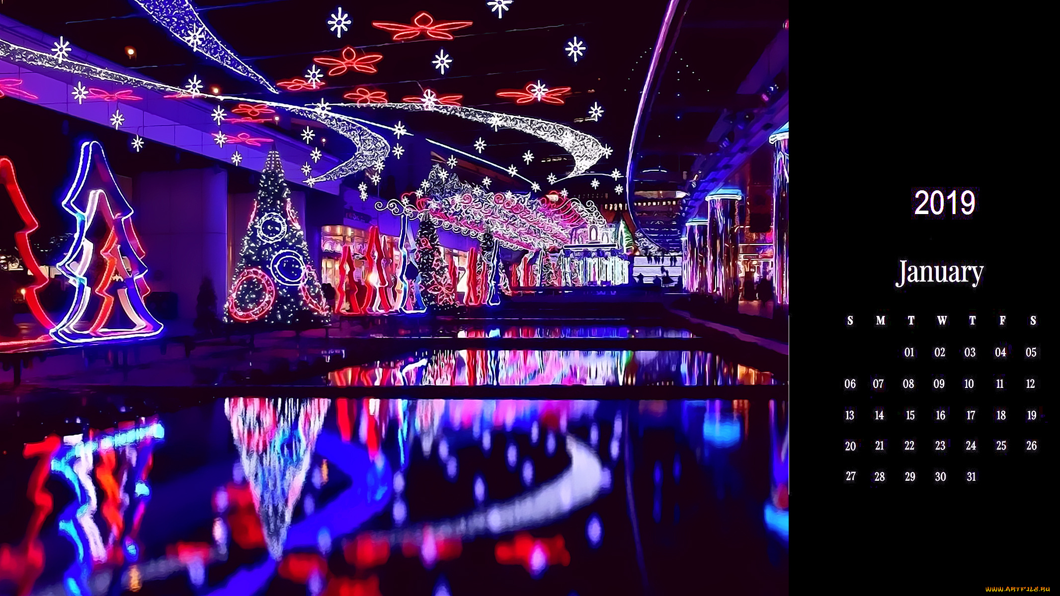 календари, праздники, , салюты, елка, отражение, гирлянда