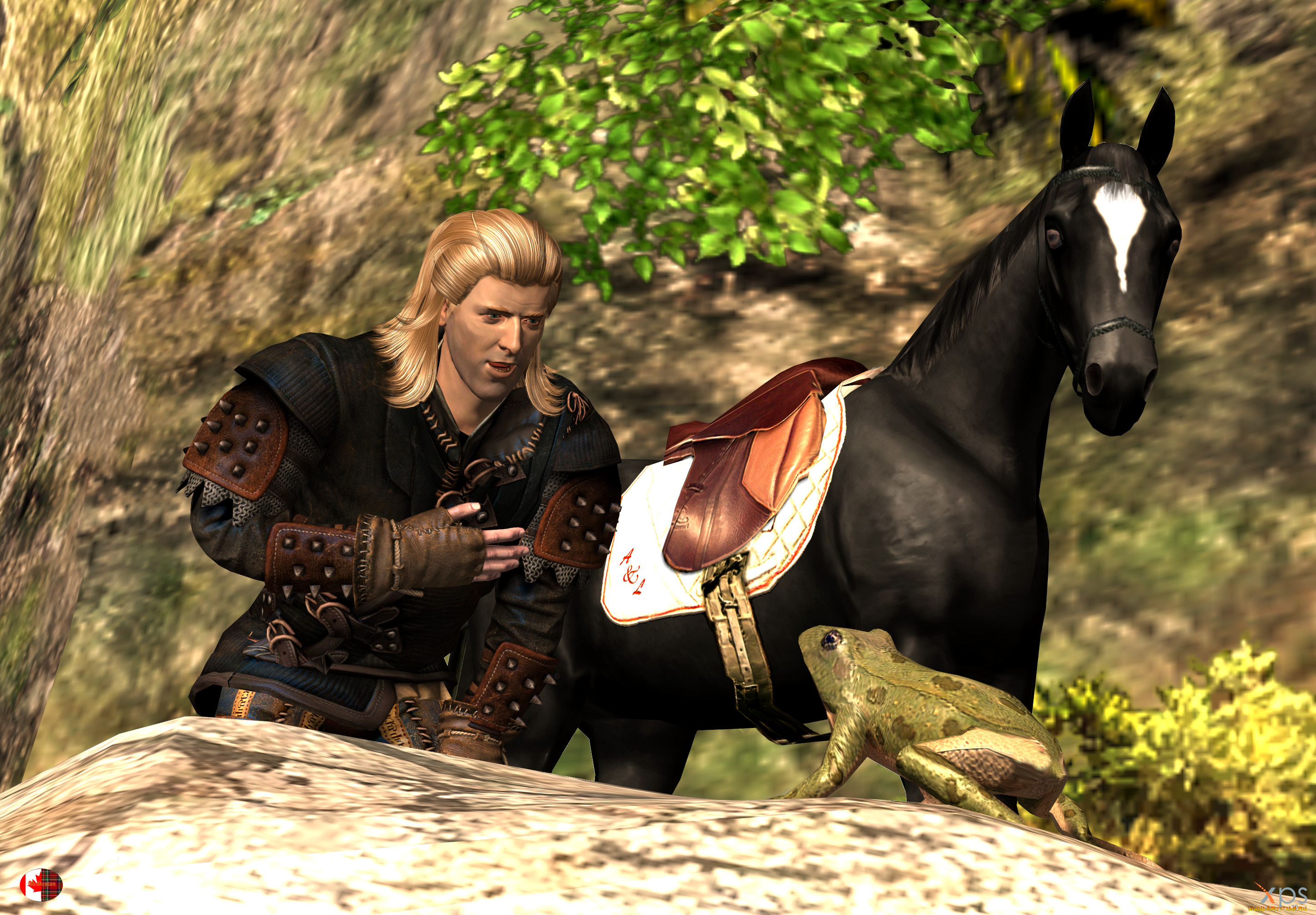 3д, графика, фантазия, , fantasy, лошадь, взгляд, фон, мужчина