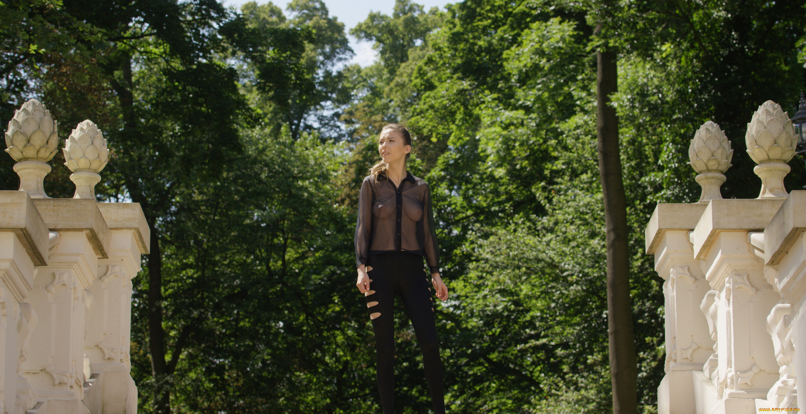 девушки, mila, azul, скульптуры, фон, девушка