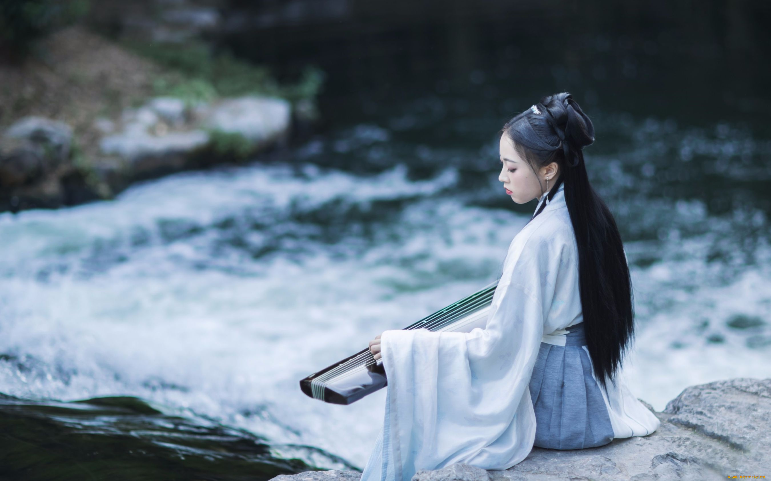 девушки, -, азиатки, девушка, гуцинь