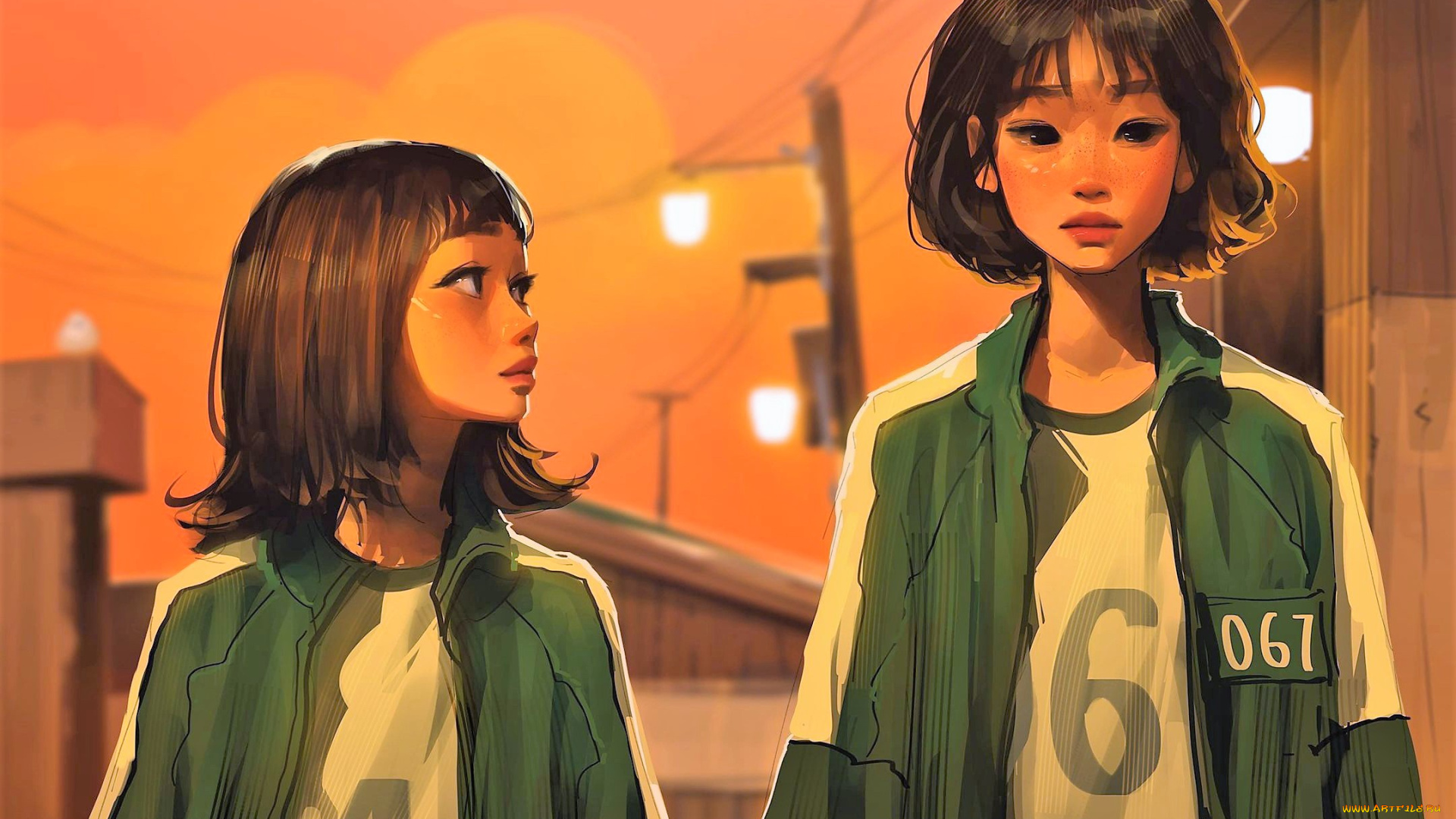 рисованное, кино, , мультфильмы, девочки, номера, улица, игра, в, кальмара