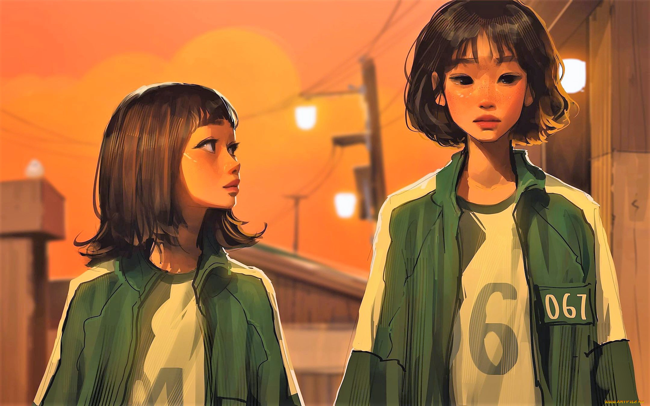 рисованное, кино, , мультфильмы, девочки, номера, улица, игра, в, кальмара