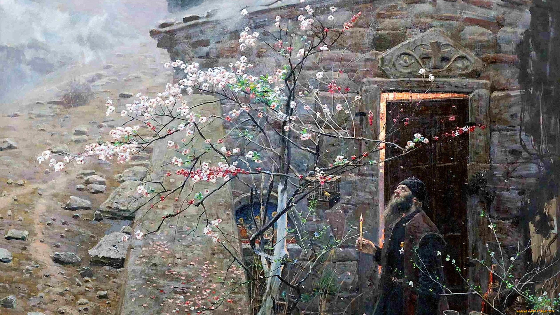 павел, викторович, рыженко, рисованное, павел, рыженко, священник, свеча, весна, церковь