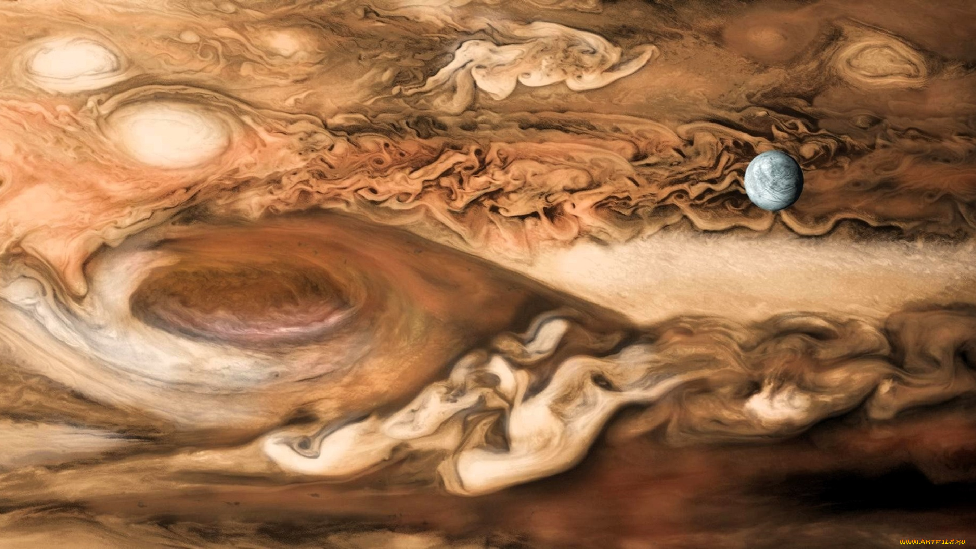 космос, юпитер, планета, поверхность, спутник