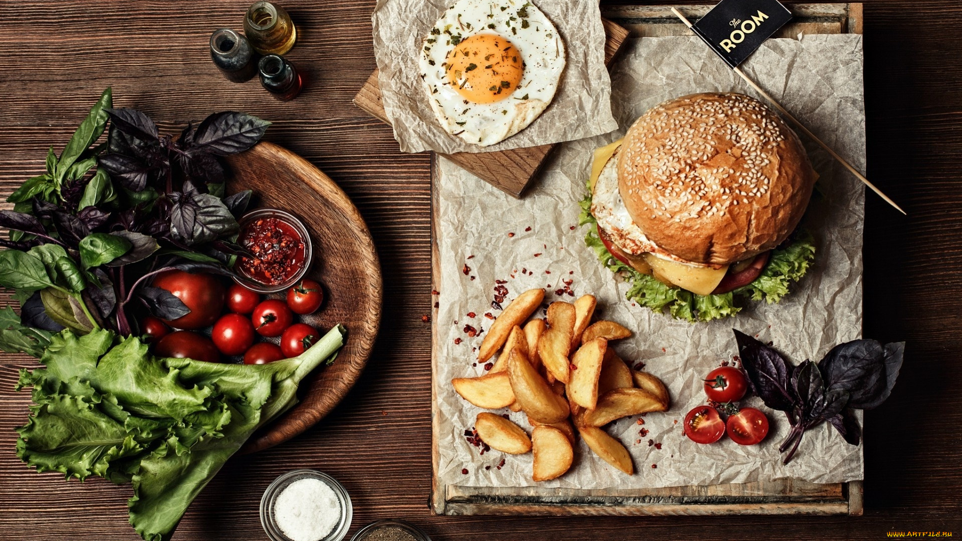 еда, бутерброды, , гамбургеры, , канапе, базилик, салат, помидоры, гамбургер, яйцо