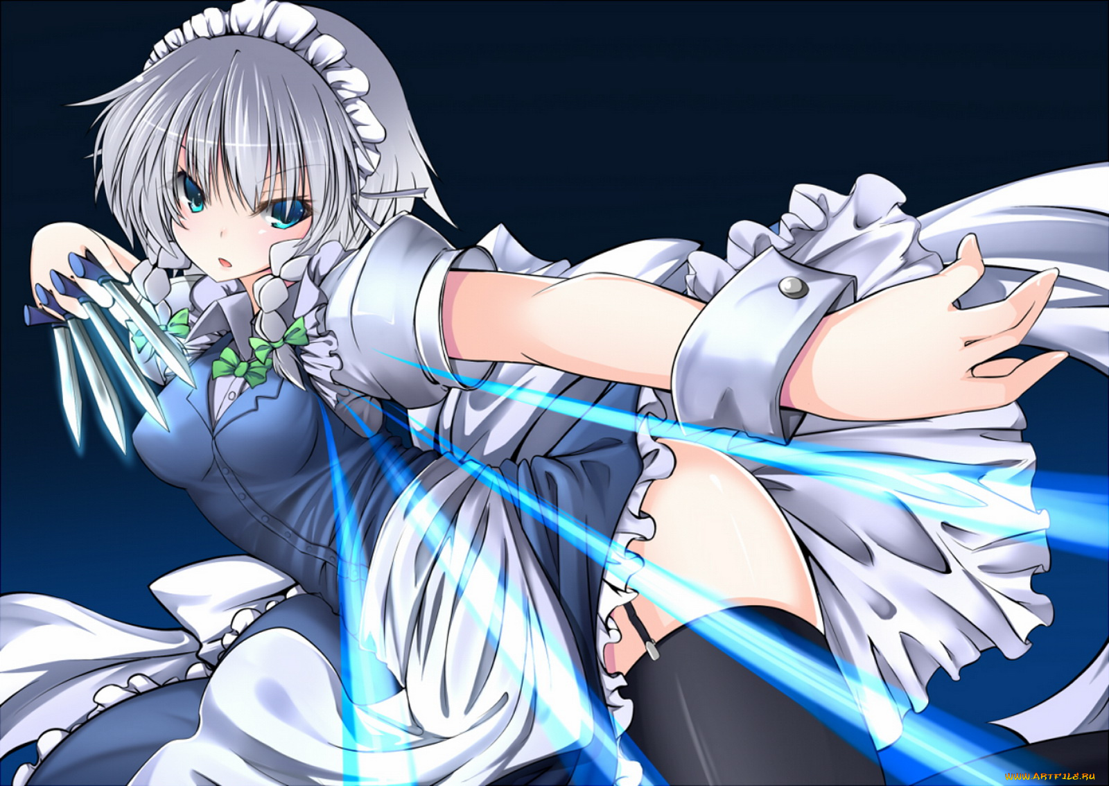 аниме, touhou, сакуя, изаё