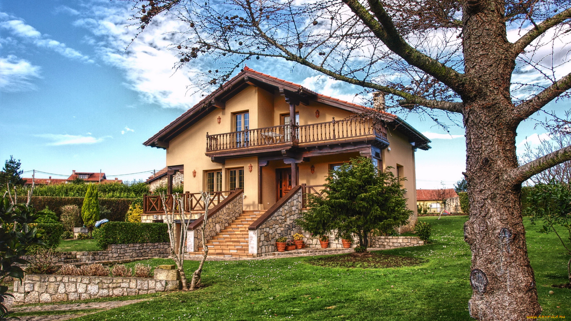 испания, кантабрия, трасьерра, города, здания, дома, дом