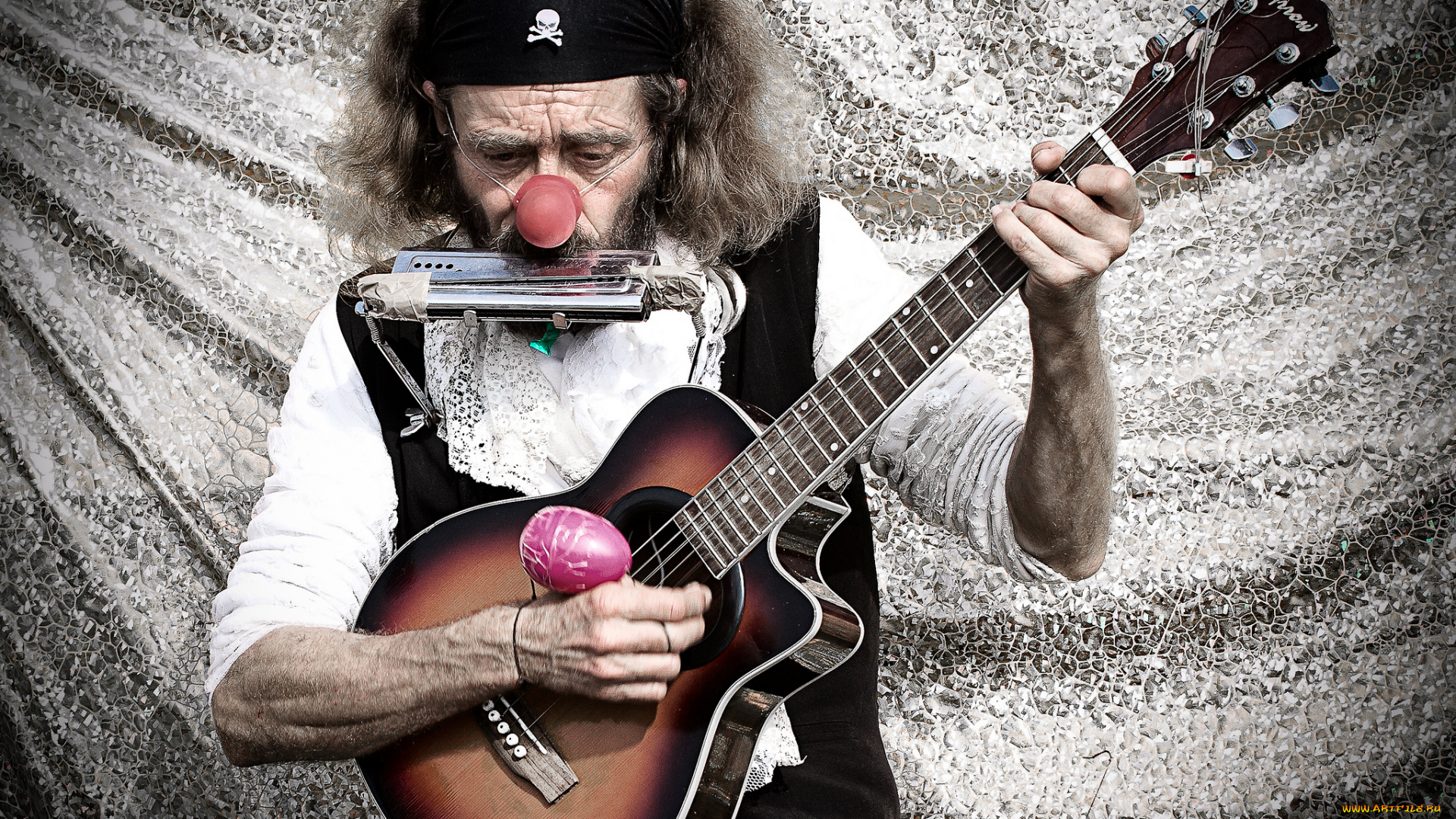 мужчины, unsort, нос, пират, губная, гармоника, гитара