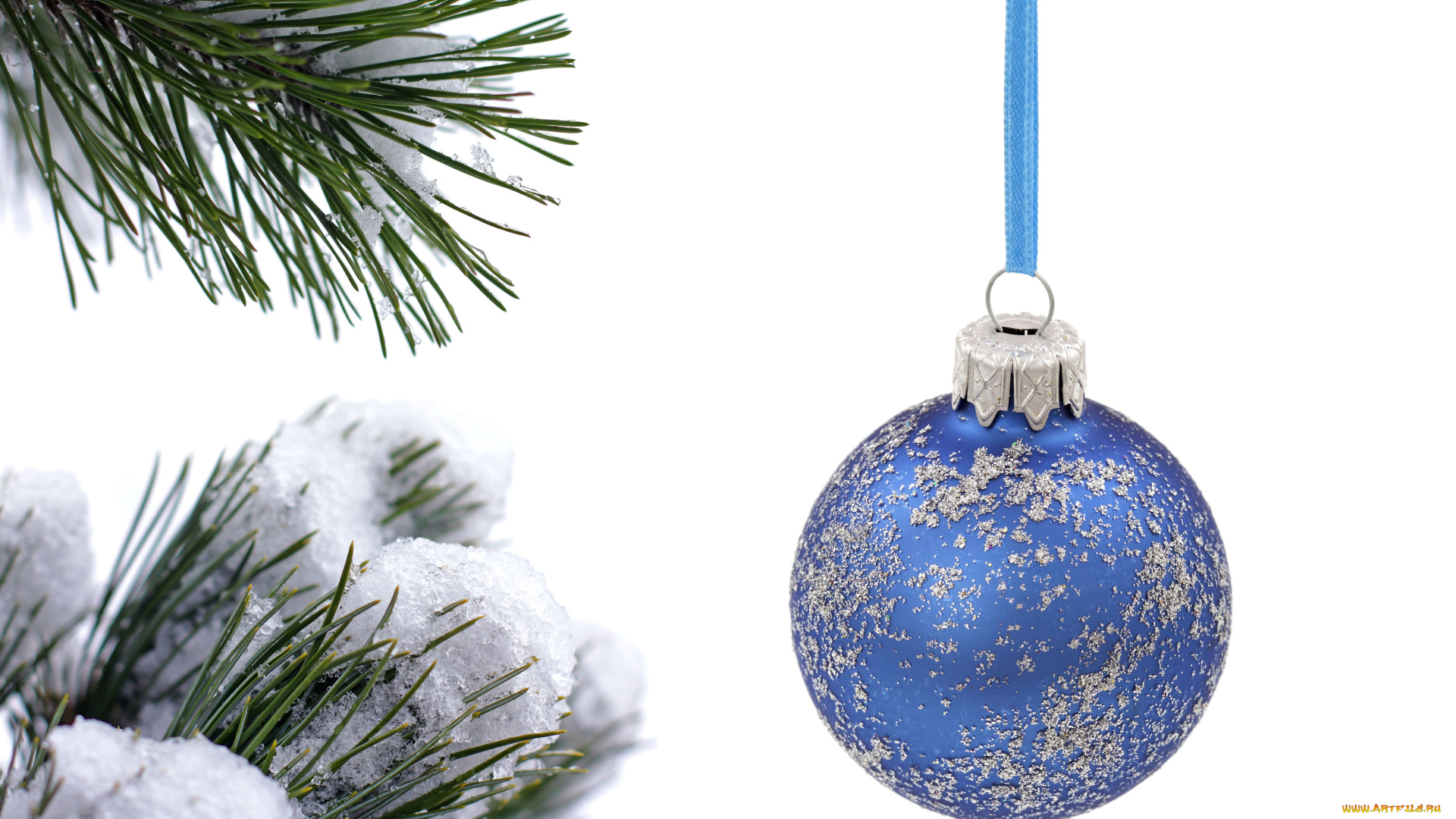 праздничные, шарики, снег, иголки