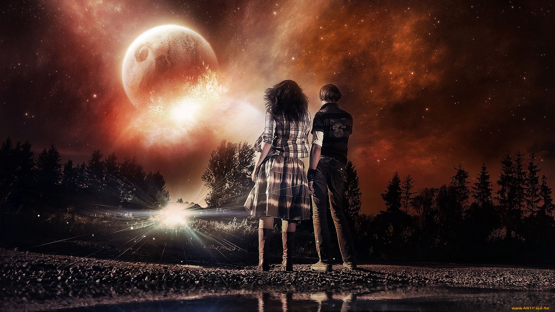 разное, компьютерный, дизайн, девочка, мальчик, планета