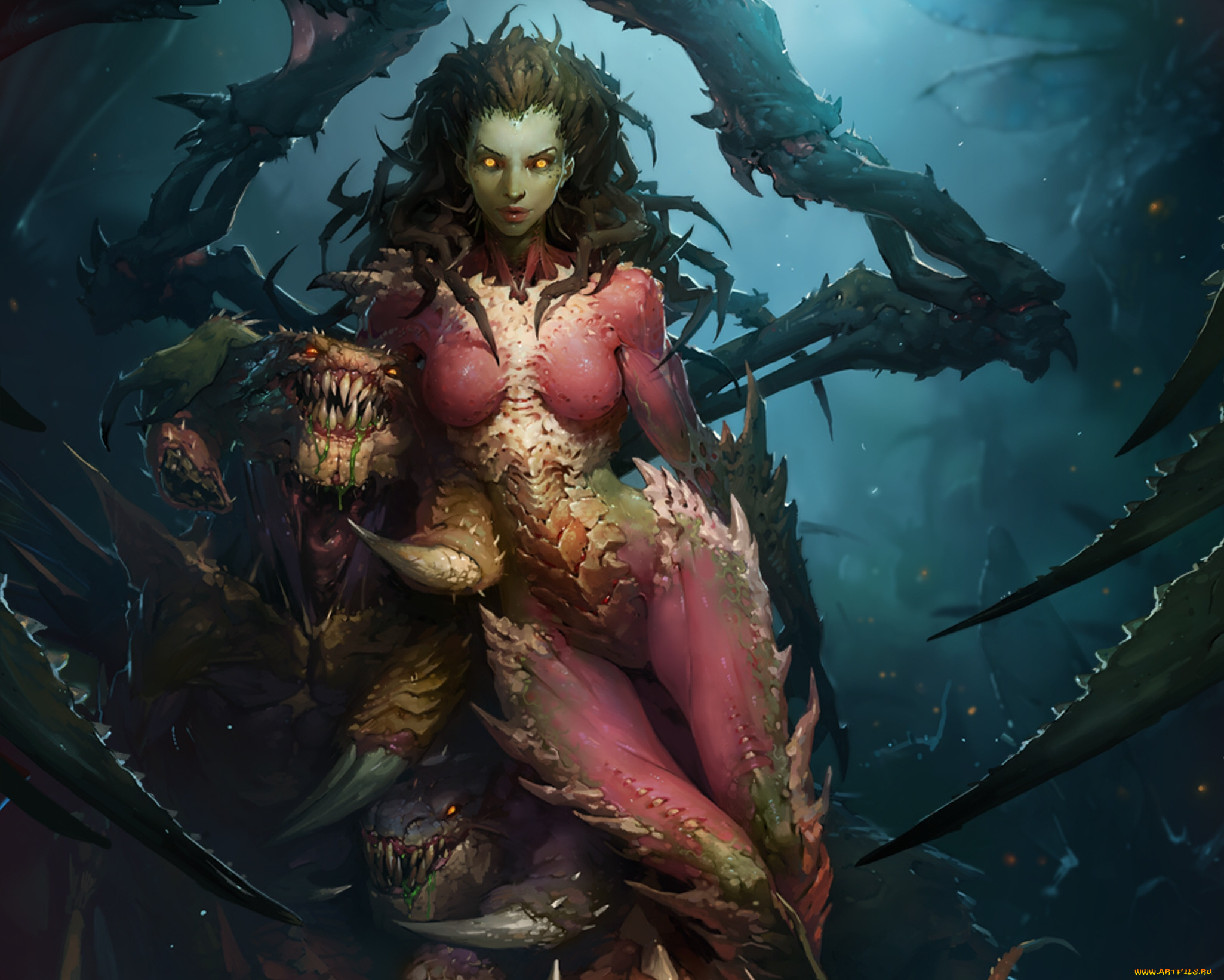 starcraft, видео, игры, ii, wings, of, liberty, sarah, kerrigan, монстр, чудовище