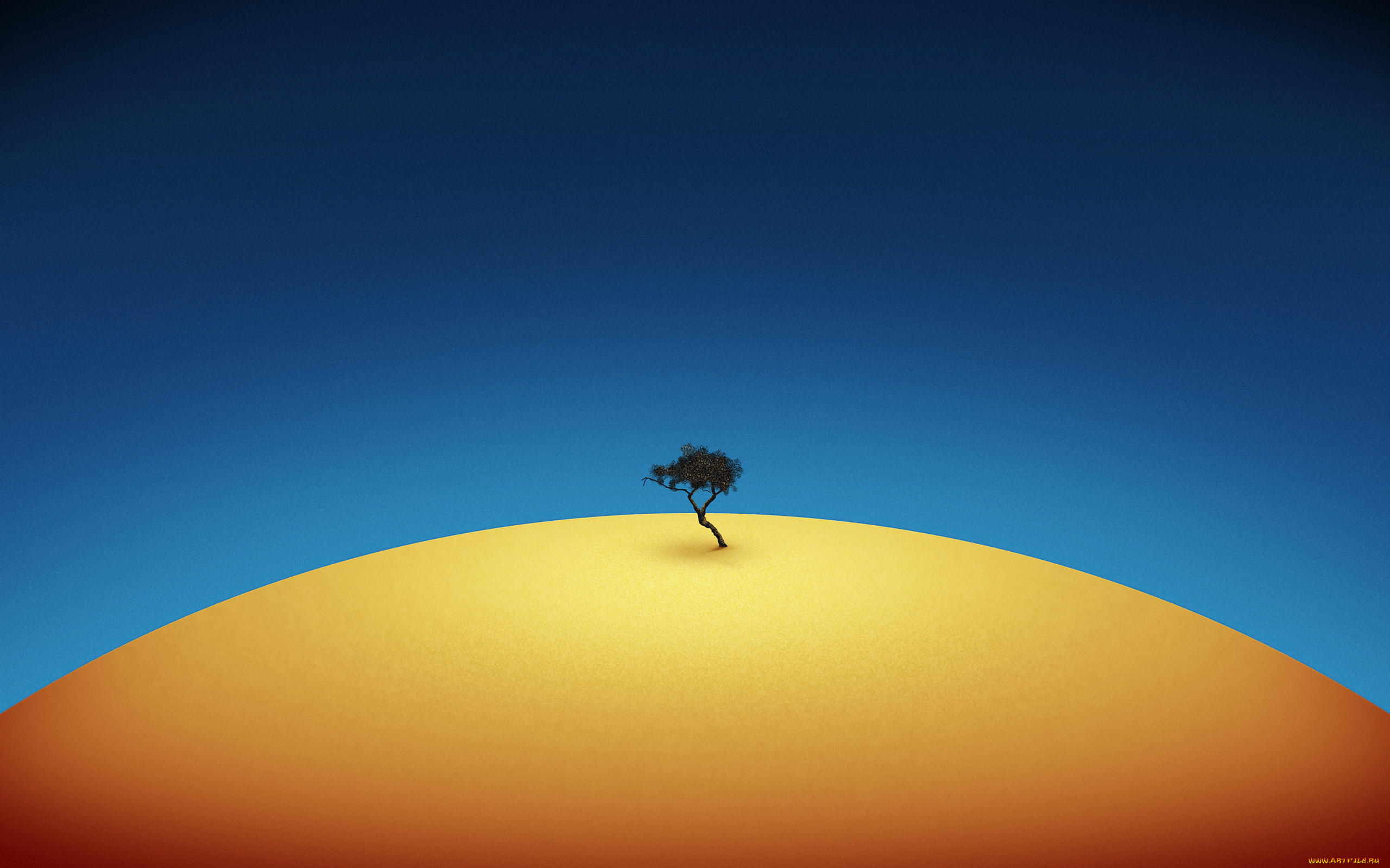 lonely, tree, разное, компьютерный, дизайн, дерево, холм