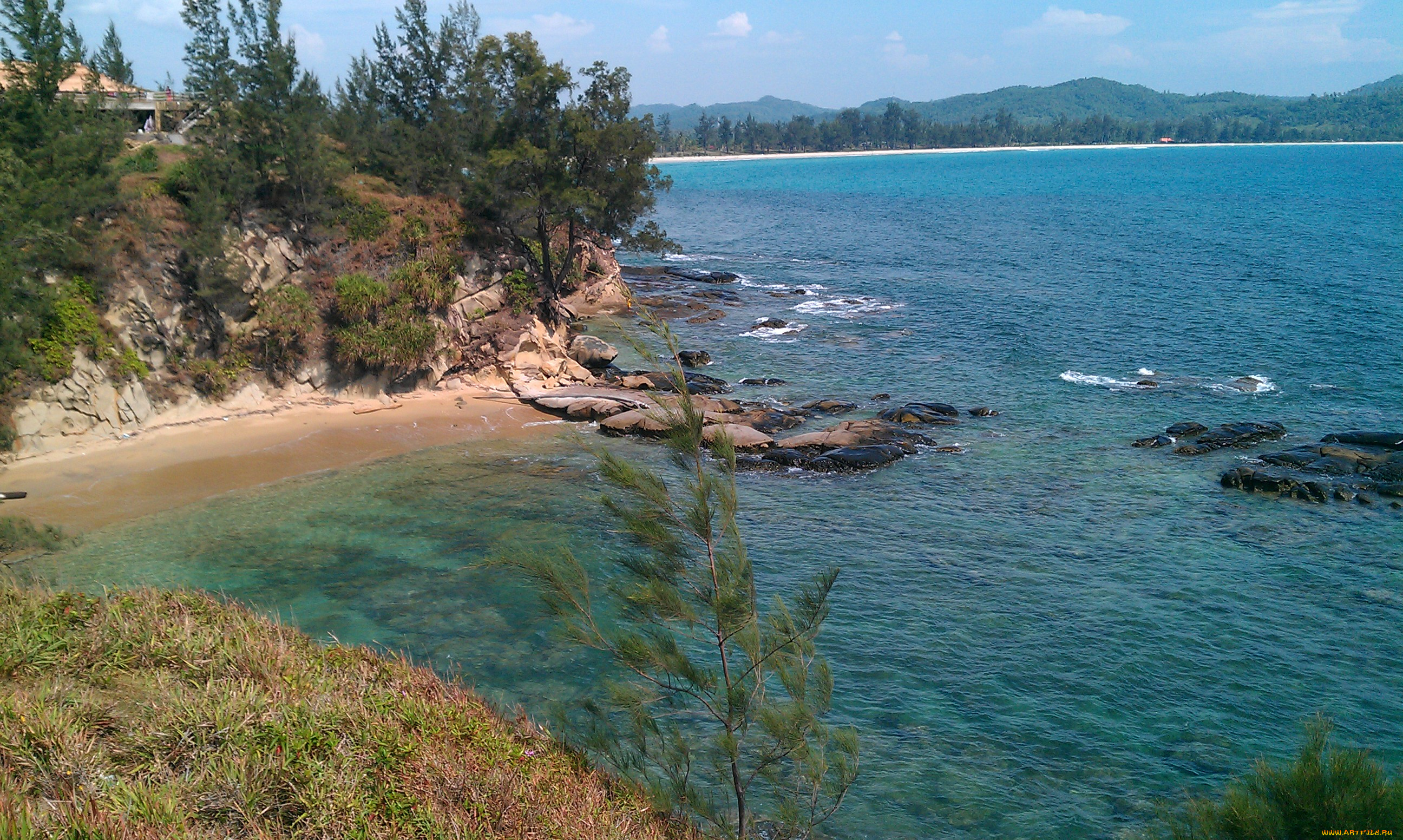 south, china, sea, природа, побережье, море, берег, пляж, растительность