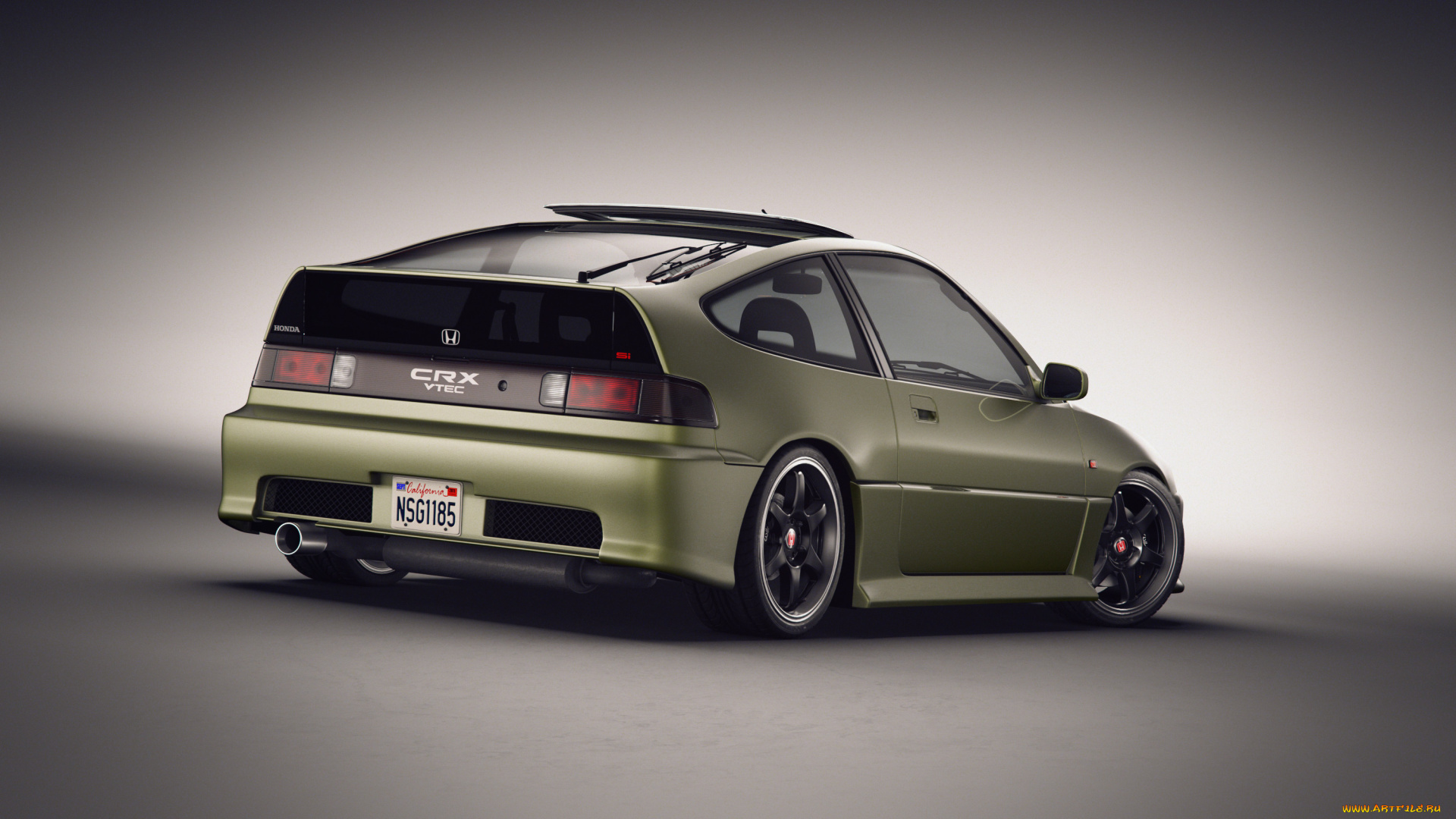 автомобили, 3д, back, honda, crx