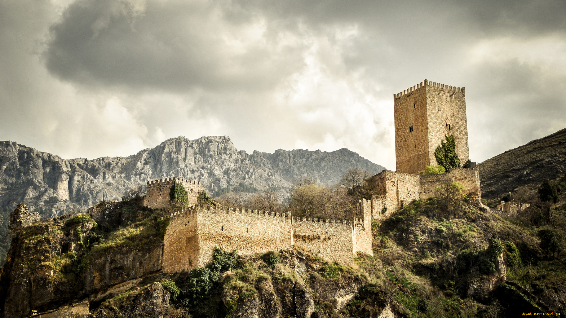 города, -, дворцы, , замки, , крепости, замок, горы, склон