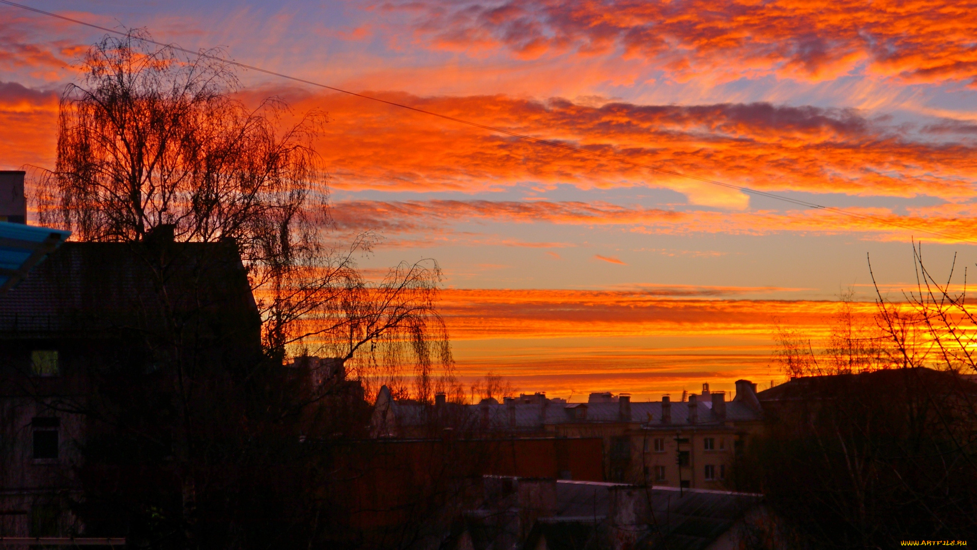 города, -, пейзажи, вечер, город, закат