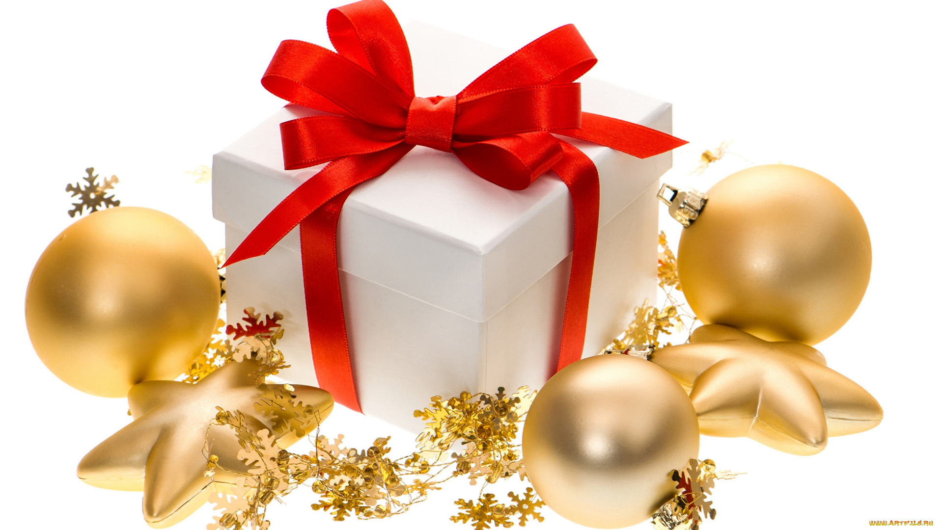 праздничные, -, разное, , новый, год, мишура, звёзды, шарики, коробка, подарок