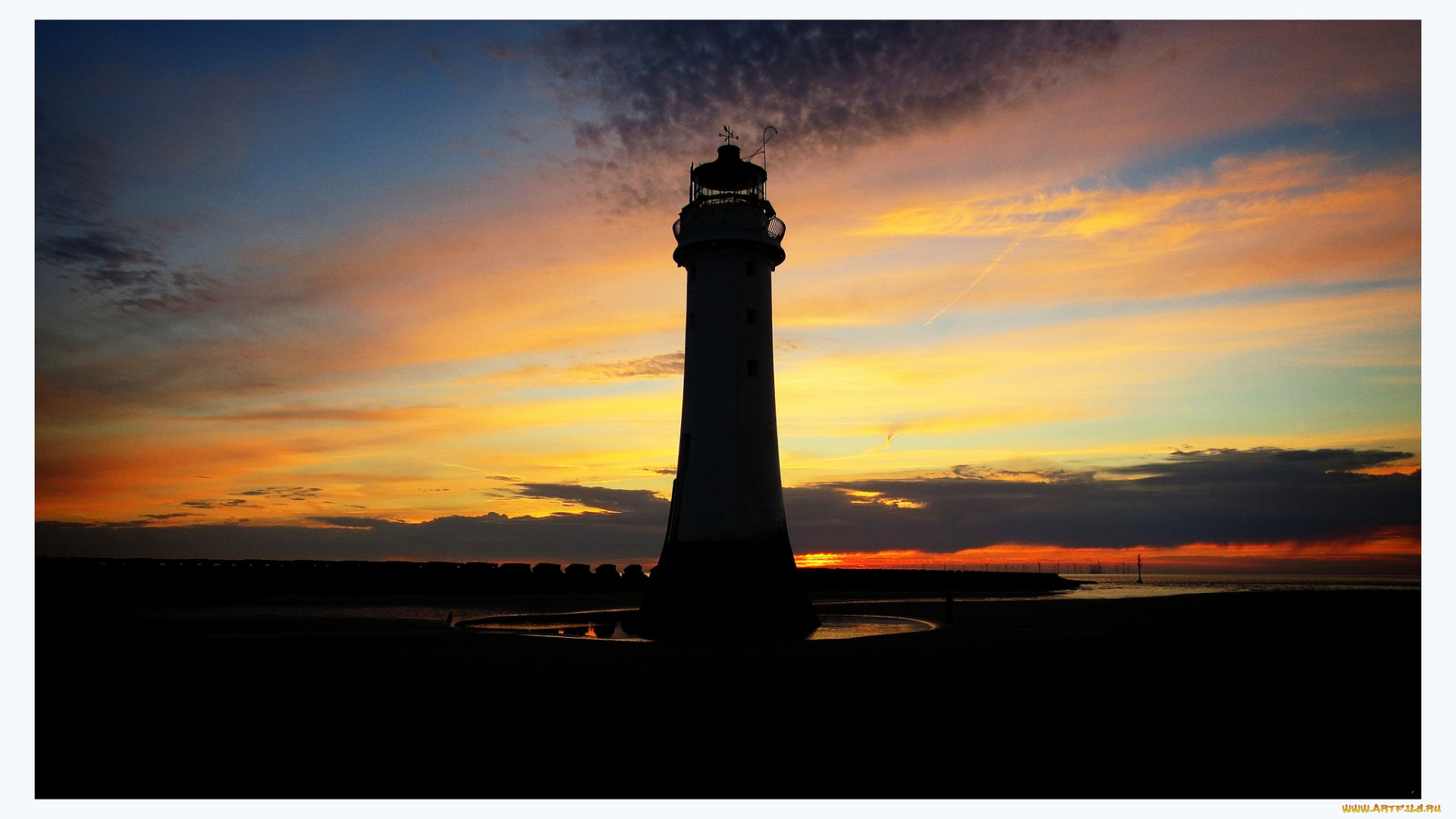 природа, маяки, маяк, ночь, облака, заря