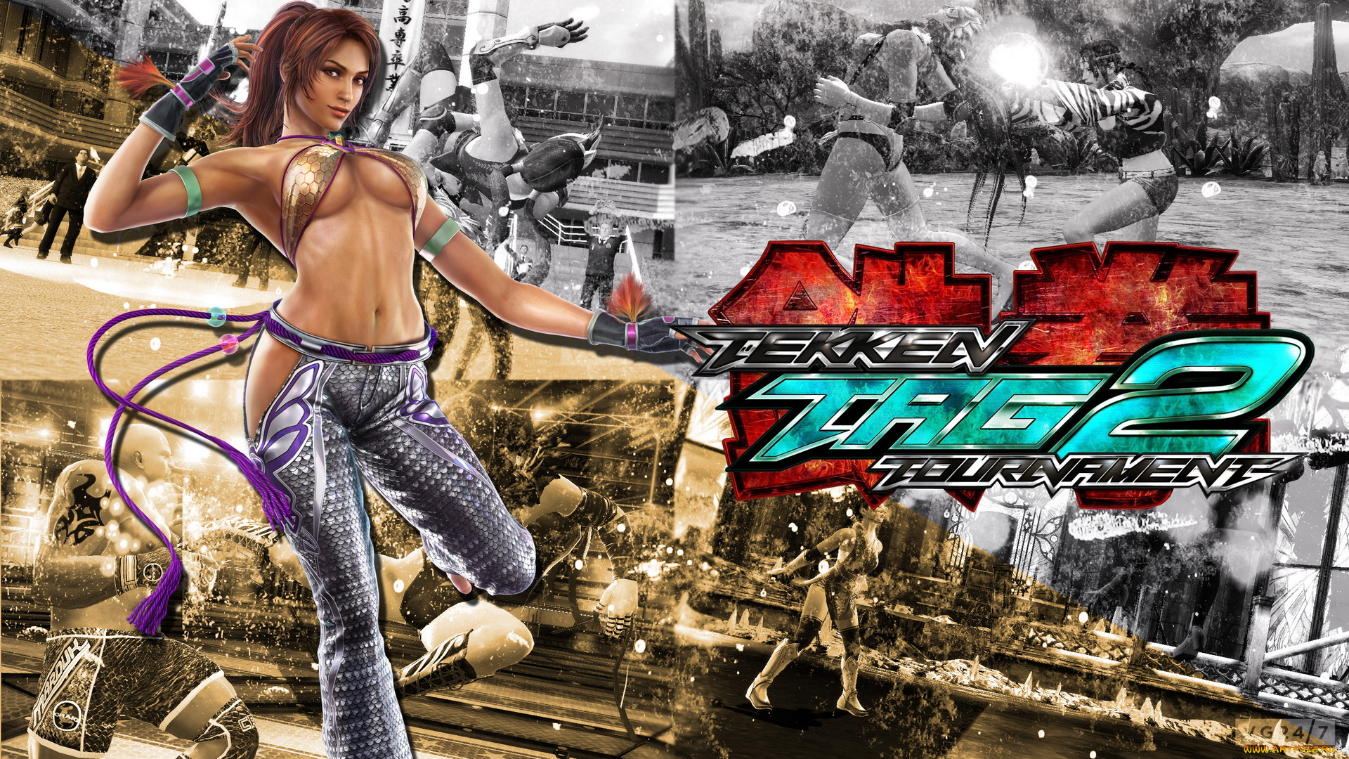 tekken, tag, tournament, 2, видео, игры, девушка, пояс, взгляд