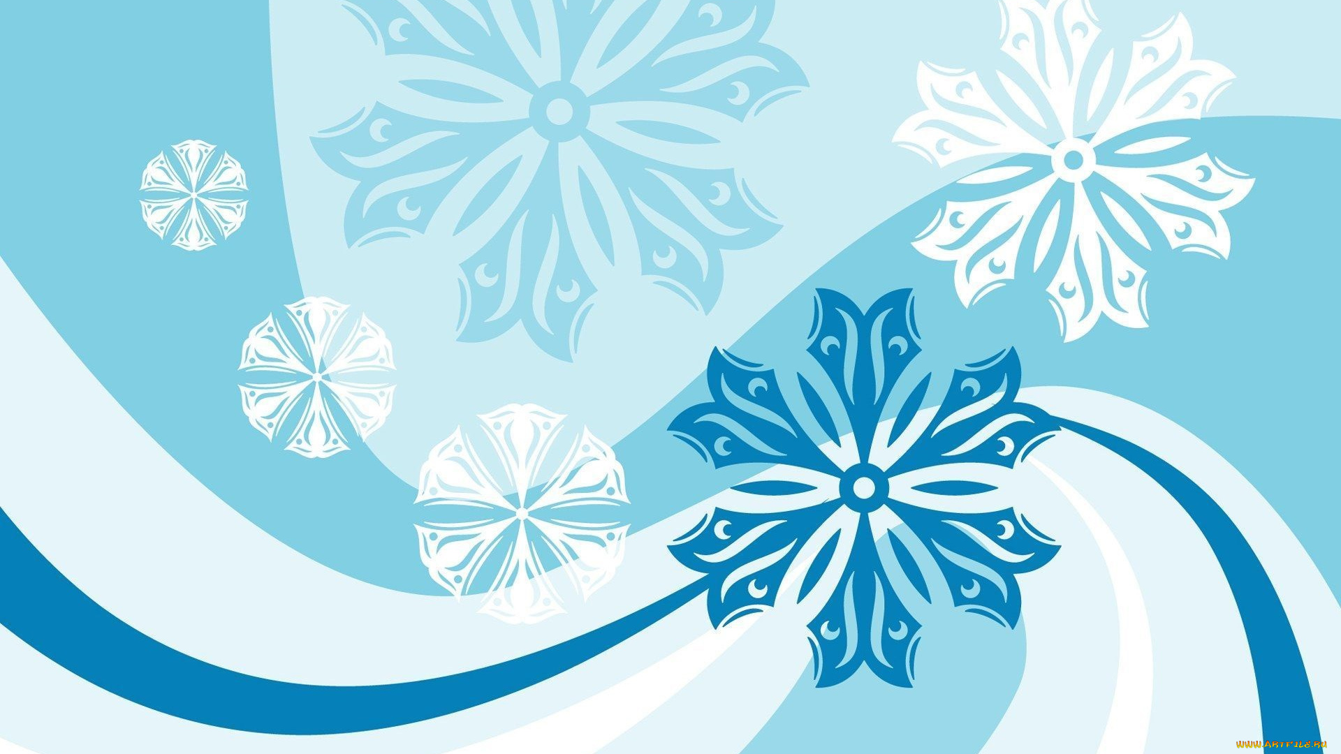 векторная, графика, снежинки