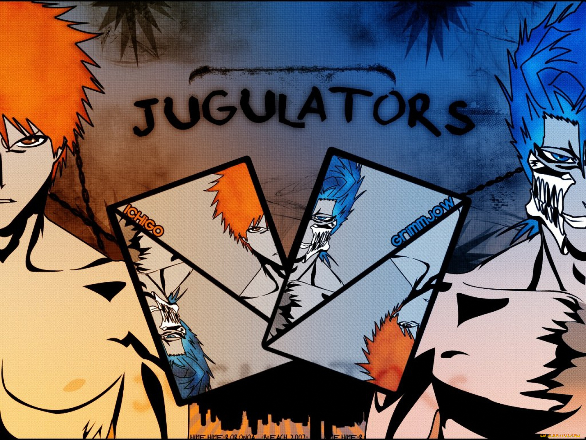 аниме, bleach, grimmjow, ichigo