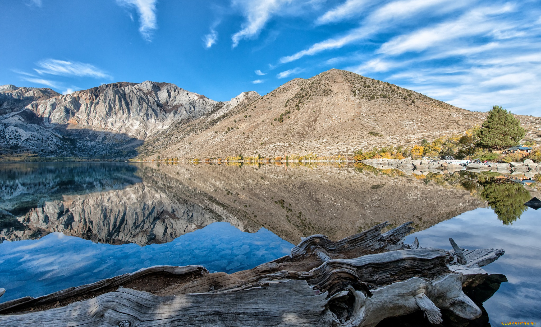 природа, реки, озера, озеро, бревно, горы