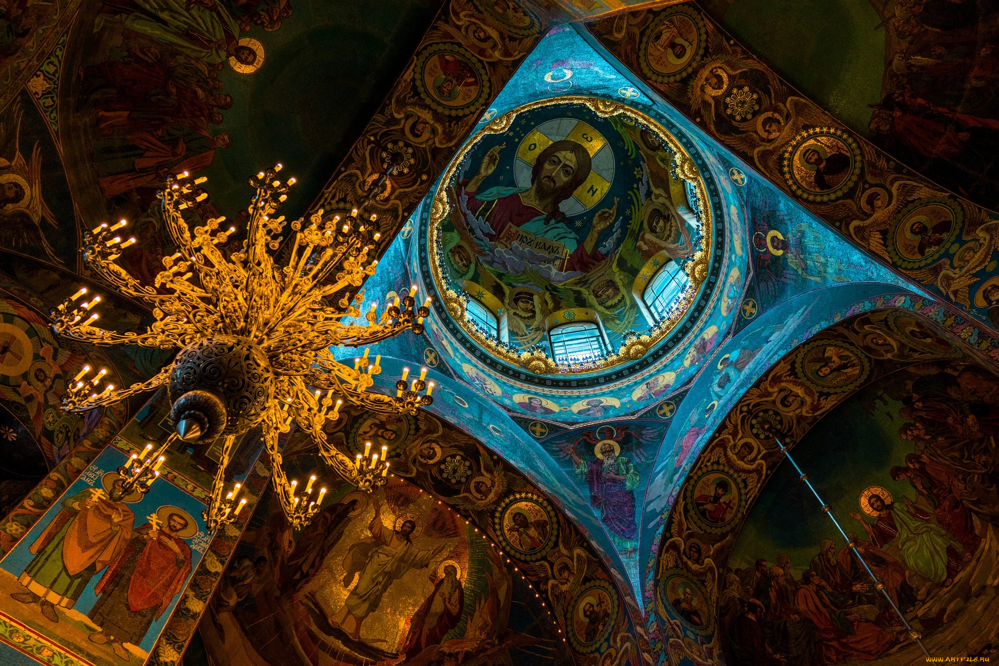 интерьер, убранство, , роспись, храма, иконопись, купол, святость, божественный, лик, православие