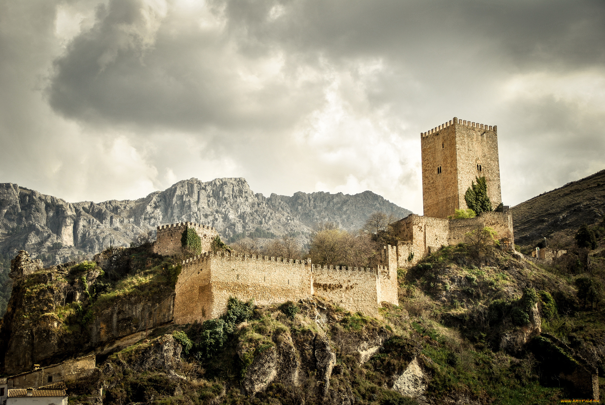 города, -, дворцы, , замки, , крепости, замок, горы, склон