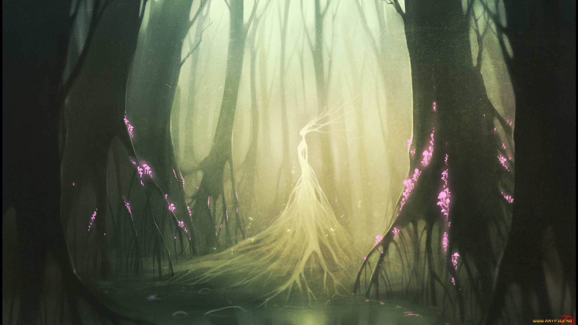 gaudibuendia, фэнтези, существа, лес, дева, деревья