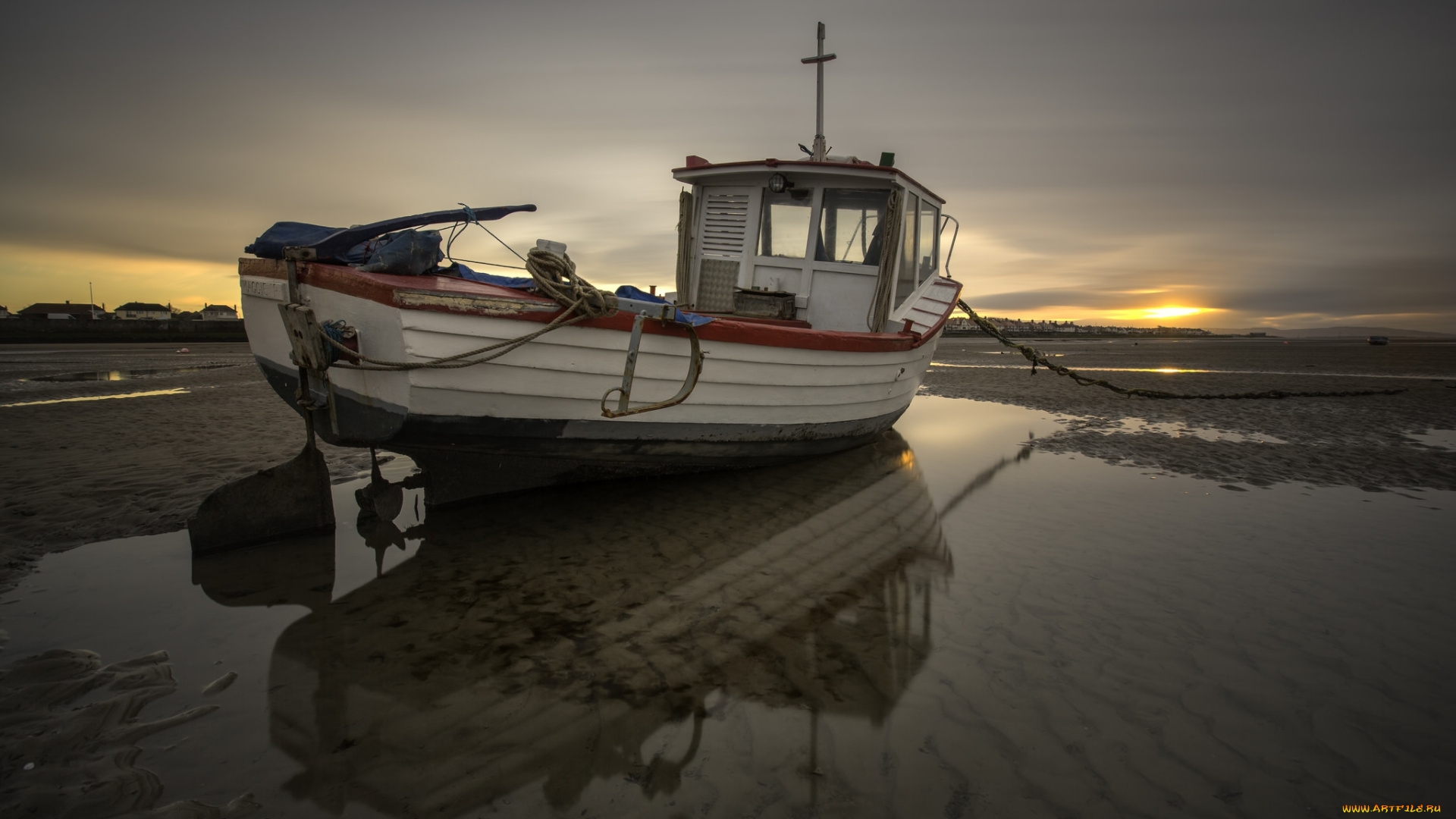 корабли, баркасы, , , буксиры, баркас, отлив, океан