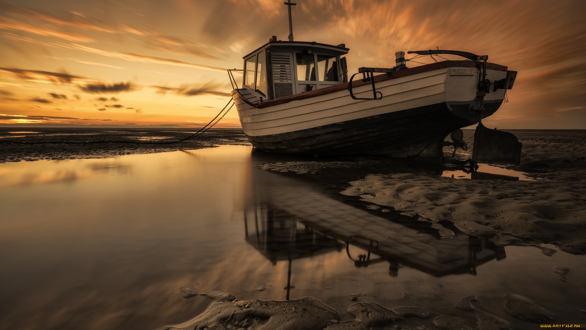 корабли, баркасы, , , буксиры, баркас, отлив, океан