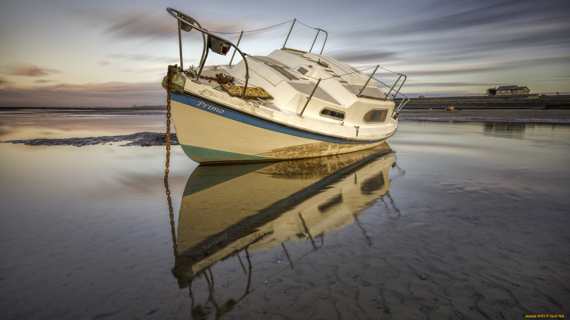 корабли, баркасы, , , буксиры, отлив, океан, баркас