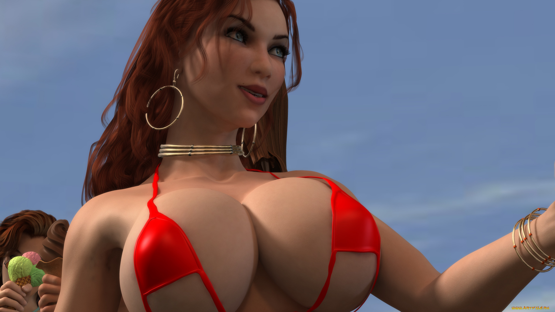 3д, графика, люди, , people, фон, взгляд, девушка, грудь