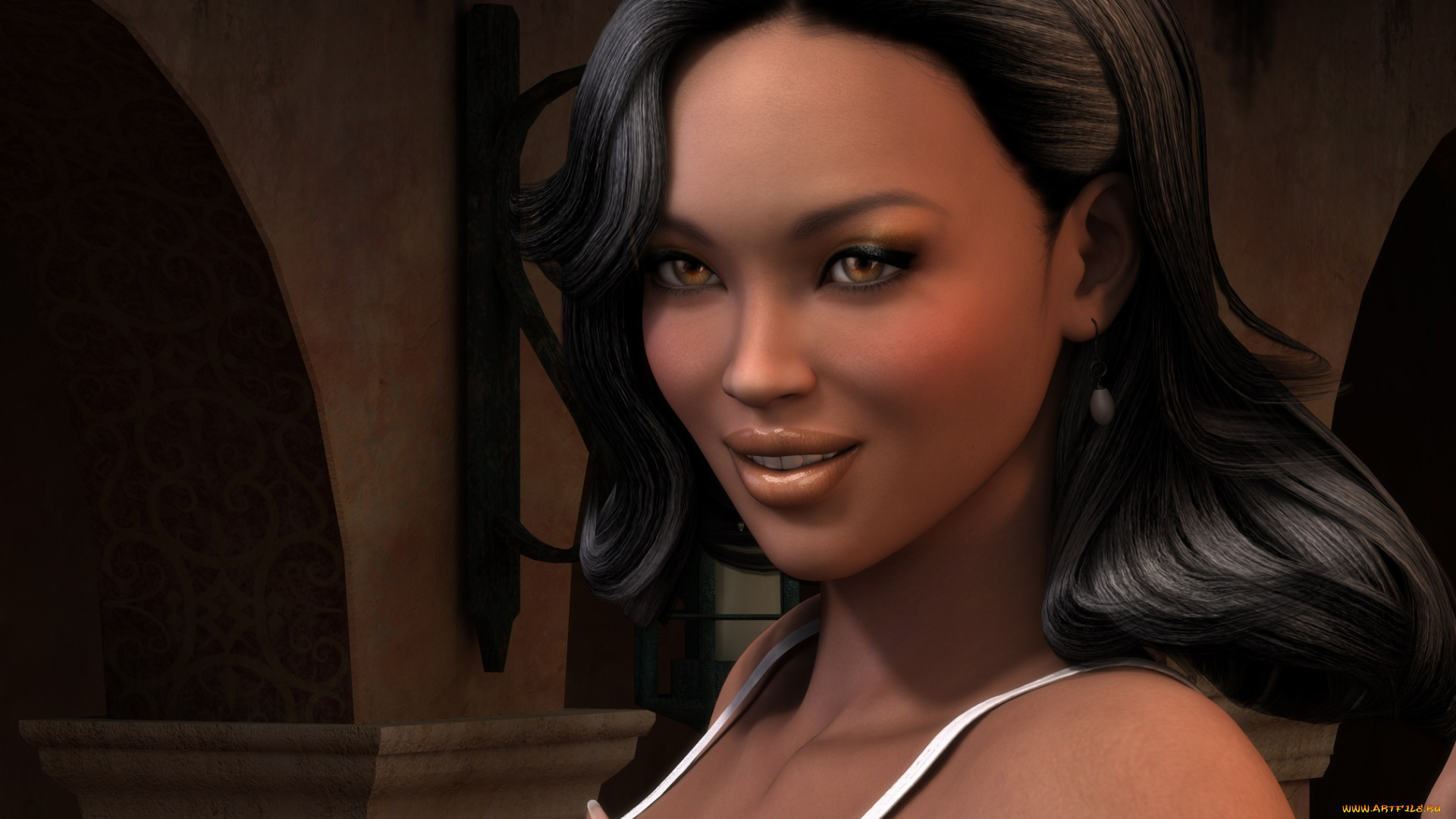 3д, графика, портрет, , portraits, фон, взгляд, девушка