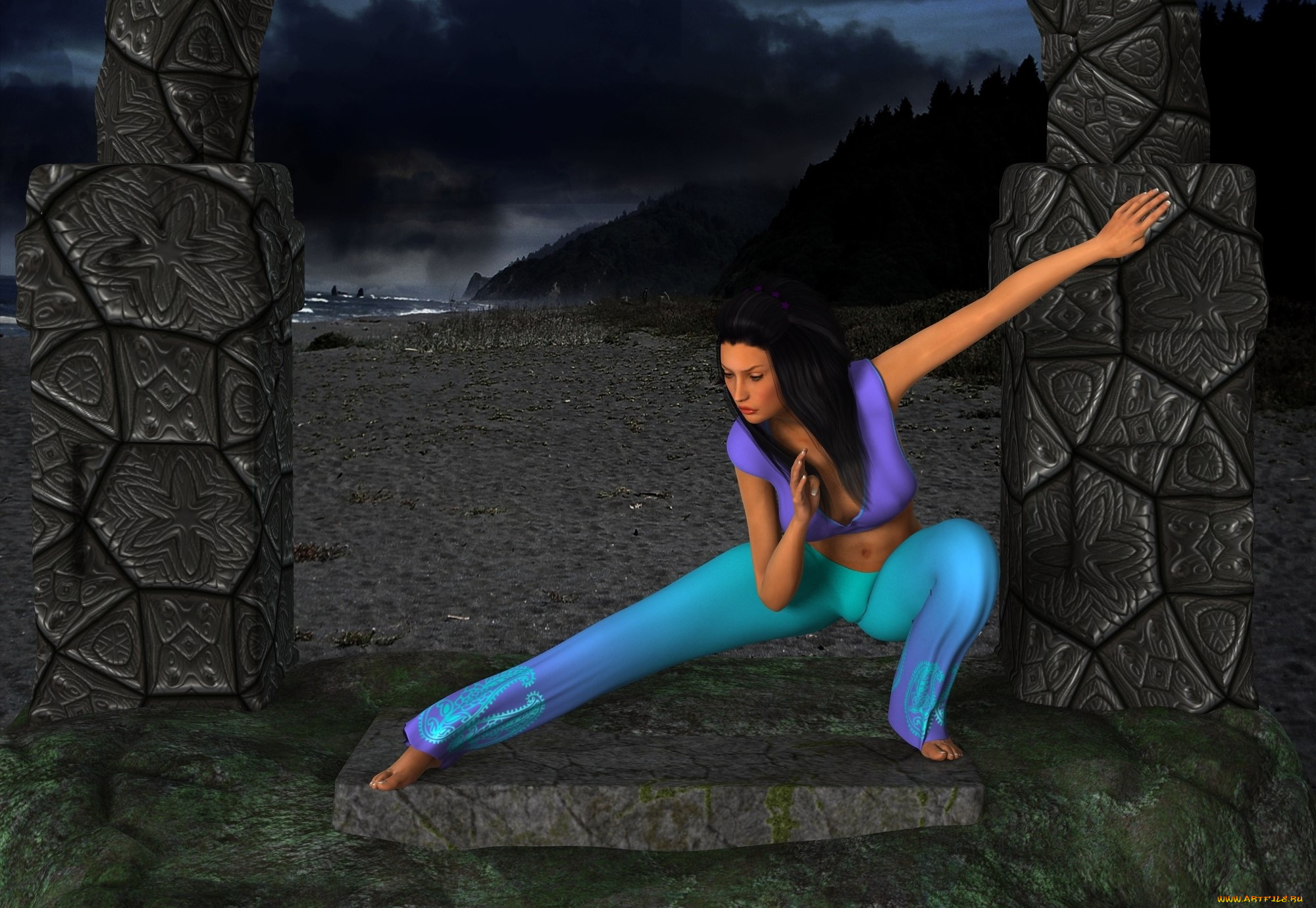 3д, графика, люди, , people, поза, фон, взгляд, девушка