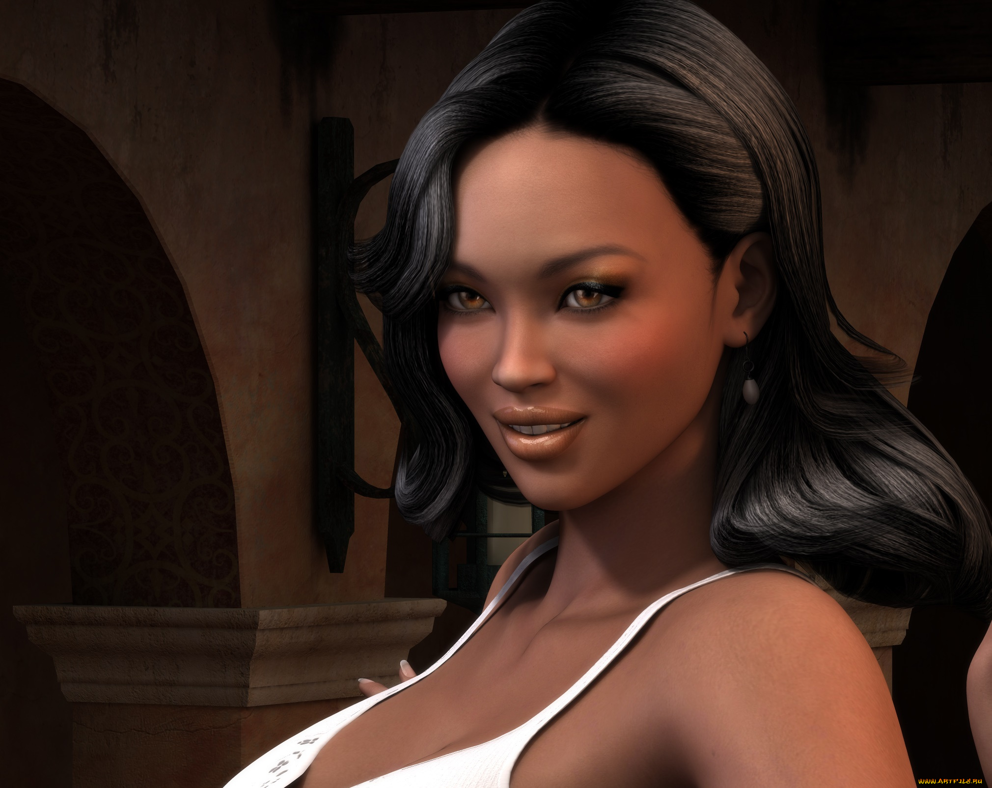 3д, графика, портрет, , portraits, фон, взгляд, девушка