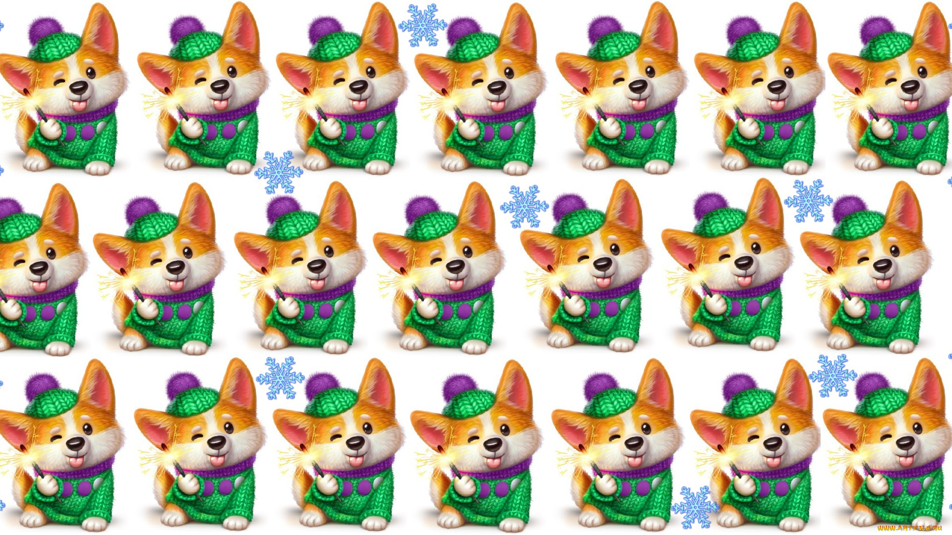 праздничные, рисованные, праздник, арт, зима, бенгальский, огонь, детская, настроение, новый, год, собачка, снежинка