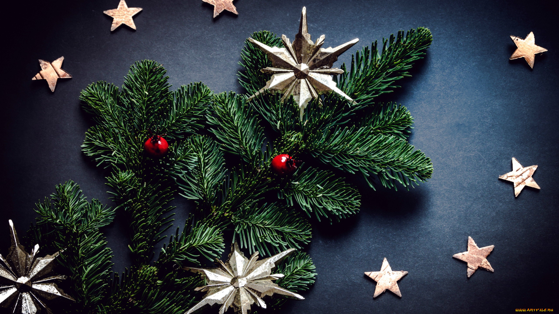 праздничные, украшения, ветка, звездочки