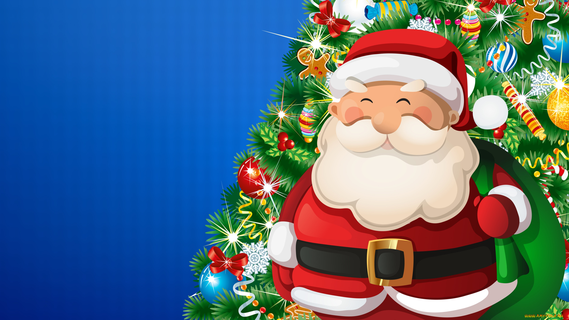 праздничные, векторная, графика, , новый, год, санта, -, клаус, елка, Ёлка, новый, год, рождество, игрушки, праздник, санта-клаус, дед, костюм, дедушка