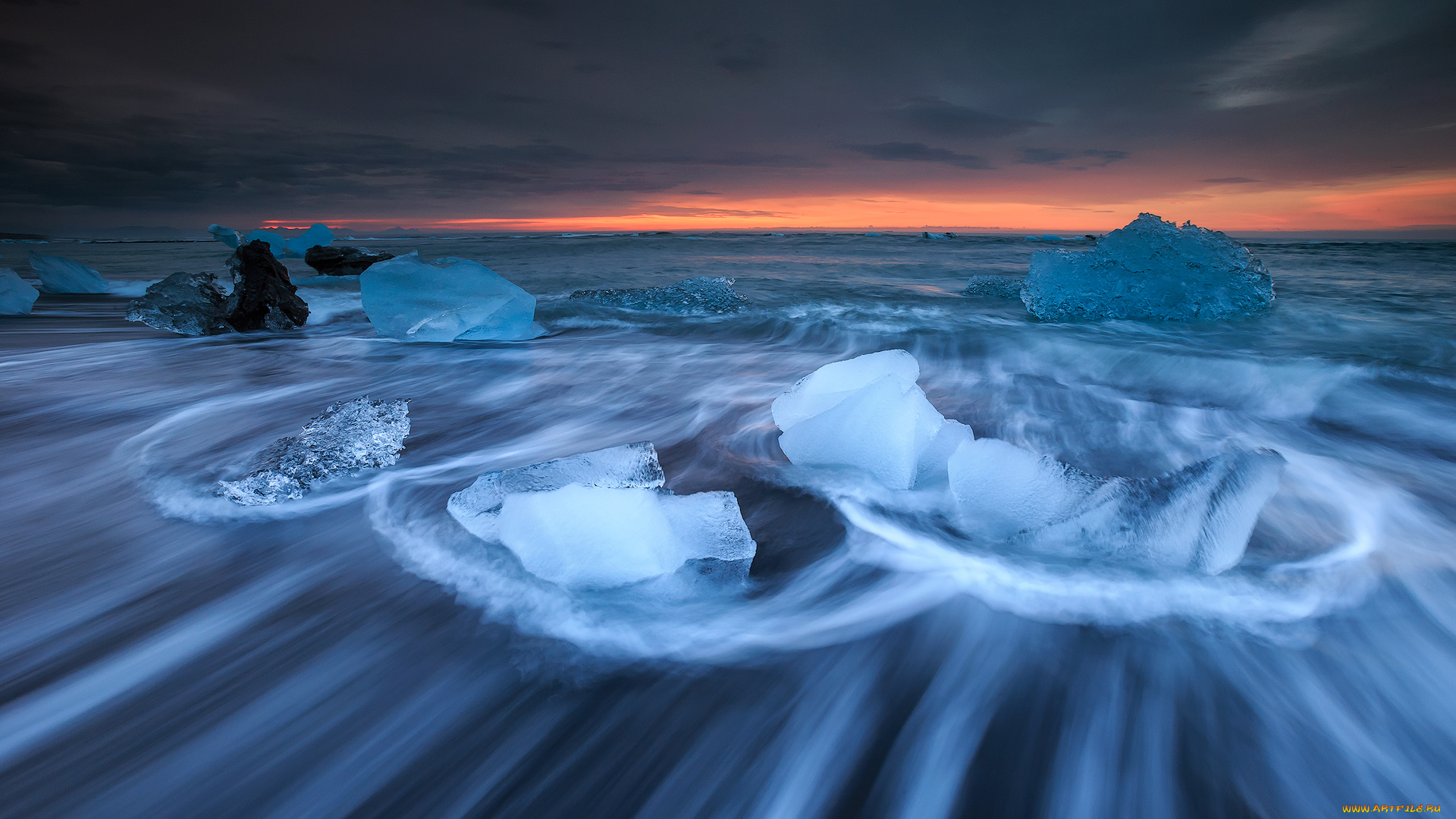 природа, айсберги, и, ледники, простор